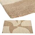 Chic Square Area Rug With Abstract Geometric Beige Tan Patterns 3d model
