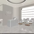 Stylish Cream Tone Beauty Hair Salon Interior Design With Nail Stations And Cozy Lounge Space