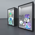Photo Check-in Spot With Ancient Costume Cartoon Characters In Display Cabinets For Taking