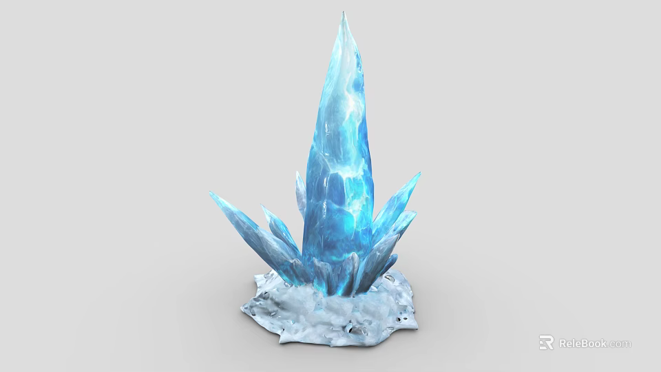 Sparkling Blue Ice Crystal Inspired Jewelry Pendant With Frosted Base Design 3d model 