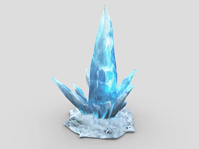 Sparkling Blue Ice Crystal Inspired Jewelry Pendant With Frosted Base Design 3d model