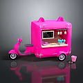 Pink Cat Ear Food Truck With Cute Exterior And Mobile Display Design