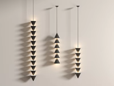Modern linear chandelier 3d model