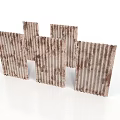 Rusted Corrugated Metal Sheets With Textured Surface And Industrial Design