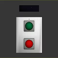 Modern Control Panel With Green Red Buttons And Black Top Display Panel 3d model