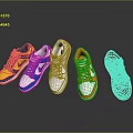 Stylish Colorful Sneakers Collection With Various Colors And Different Styles On