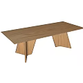 Modern Wooden Dining Table With Unique Angular Legs And Smooth Surface Design 3d model