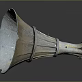 Vintage Metal Horn Speaker With Classic Funnel Shape And Worn Finish