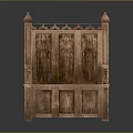 Ornate Wooden Bench With Intricate Carvings Armrests And Decorative Paneled Design