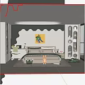 Cozy Kids Bedroom With Wavy Wall Decor Desk Chair Cartoon Painting And Stuffed Toys