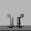 Stylish Modern Metal Bar Stools in Silver and Black Minimalist Design