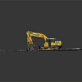 Yellow Construction Equipment With CAT Excavators And Bulldozers On Site