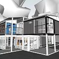 Modern Container Store Container Cafe Container Store Public Building Small Building Post Station Building 3d model