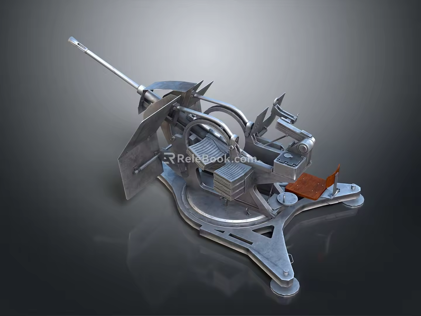 Turret Turntable Railgun Sci-fi Tower Defense Game Tower Defense Sci-fi Turret Game Turret Game Battery 3d model