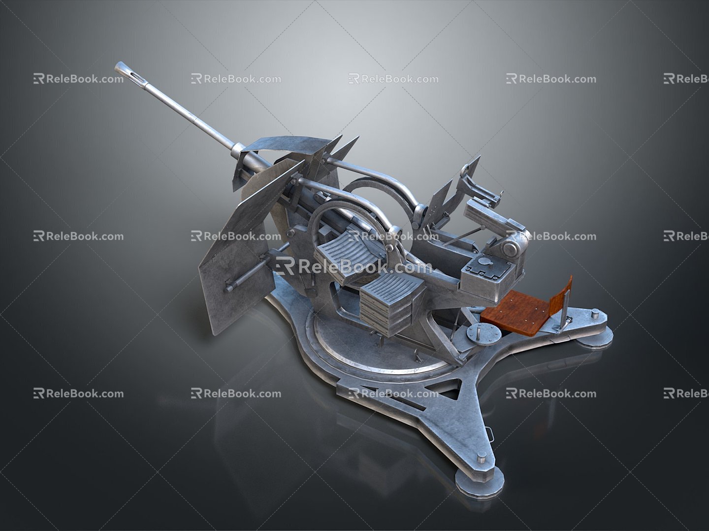 Turret Turntable Railgun Sci-fi Tower Defense Game Tower Defense Sci-fi Turret Game Turret Game Battery 3d model