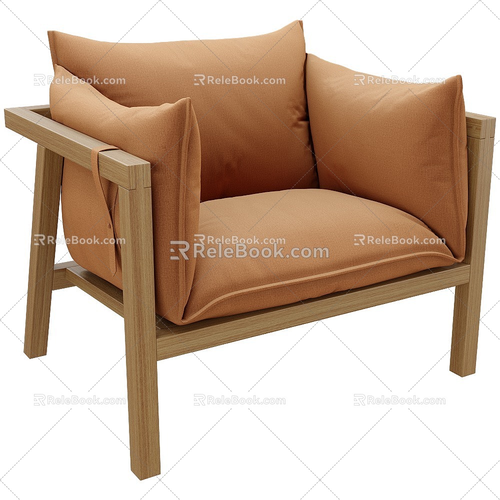 Leather Casual Chair Wood Casual Chair Fabric Casual Chair Single Person Sofa Casual Sofa 3d model