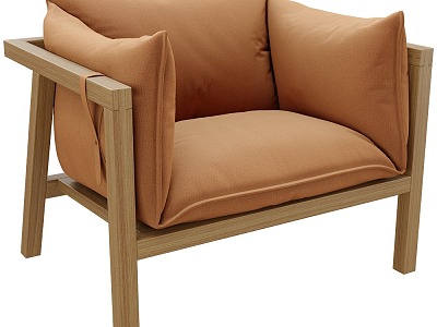 Leather Casual Chair Wood Casual Chair Fabric Casual Chair Single Person Sofa Casual Sofa 3d model