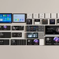 Modern Multifunctional Smart Switch Panels With Digital Displays Temperature And Time Control
