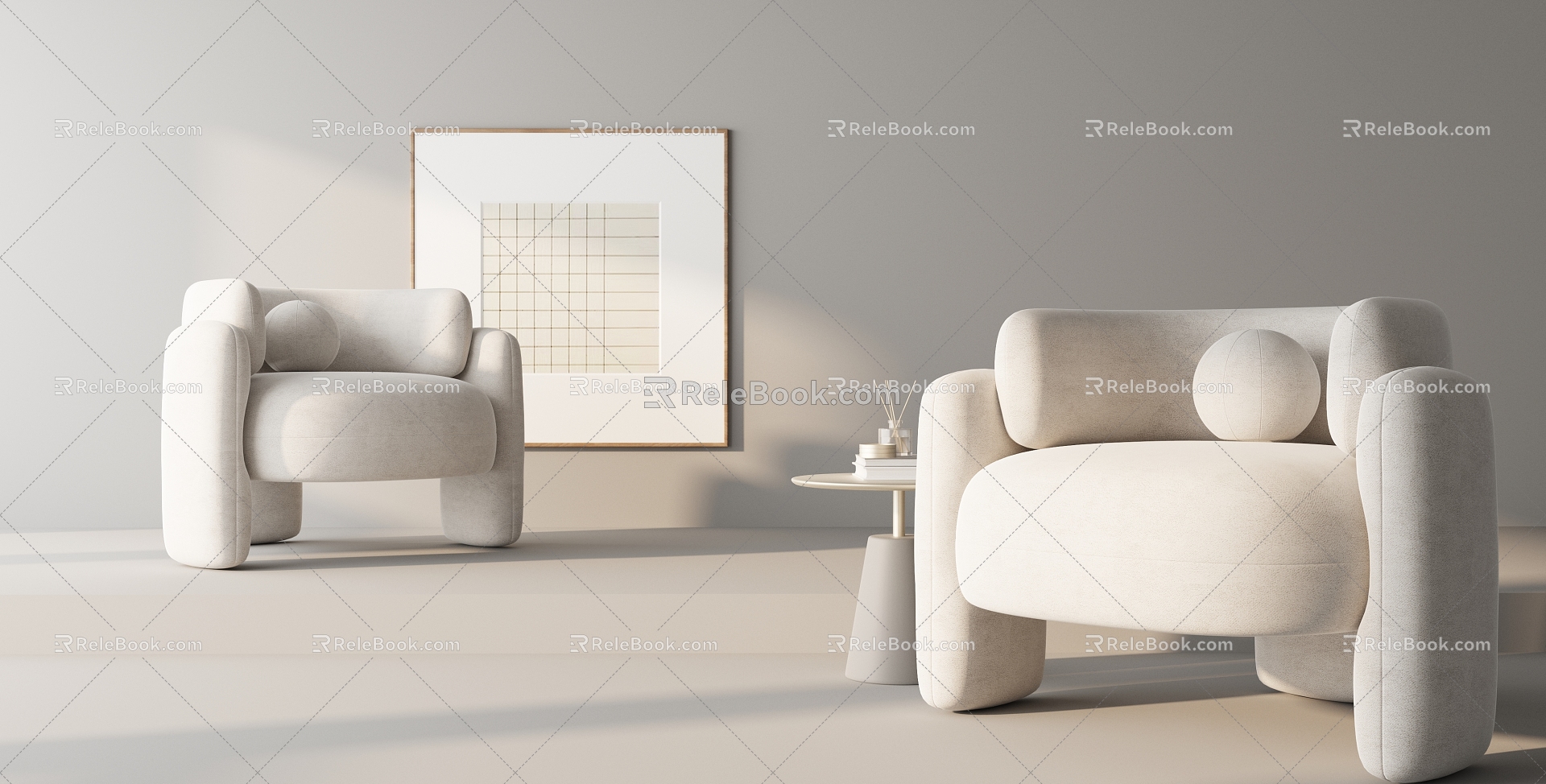 Modern single sofa single chair 3d model