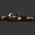 Old Rusted Abandoned Car Body With Damaged Frame And Peeling Paint 3d model