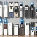 Various Water Dispensers Different Colors Styles Wall Mounted and Floor Standing as Essential Household Appliances