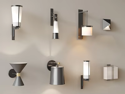 Stylish Modern Wall Lamps With Various Designs For Home Interior Lighting 3d model