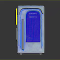 Modern Security Electronic Device with Blue Screen Yellow Indicator and Metallic Finish 3d model