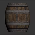 Traditional Wooden Barrel With Metal Hoops And Rustic Surface Texture