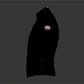 Sleek Black Shiny Quilted Puffer Jacket With Stand Collar Front Pockets And Long Sleeves