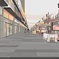 Vibrant Commercial Street At Night With Shops Pedestrians And Outdoor Seating