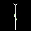 Industrial Equipment Steel Pole Featuring Cross Support Structure With Green Accents