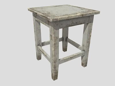 Small Stool Wooden Stool Old Stool Lacquered Wooden Stool White Lacquered Wooden Stool Low Stool Low Face Low Number Simple Model Game Video Level Super Realistic 3d model