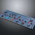 Electronic Control Panel with Multiple Knobs and Colored Buttons for Device Operation