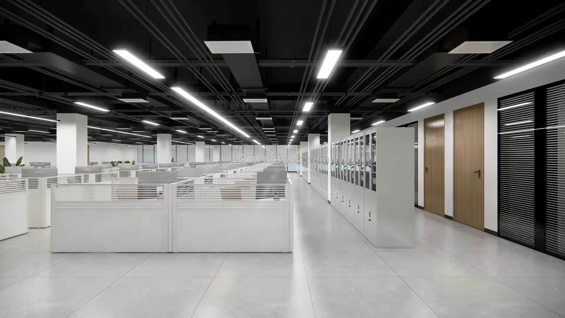Modern public office area Public open office area 3d model