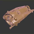 Golden Decorative Object With M A S H Inscription And Intricate Design Details
