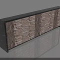 Modern Bar Counter With Stone Wall Panel And LED Strip Lighting On Reflective Floor 3d model
