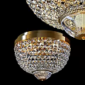 Luxurious Crystal Ceiling Light With Gold Frame And Sparkling Decorative Design 3d model