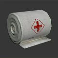 White Roll Medical Device With Red Cross Symbol For Emergency First Aid Applications