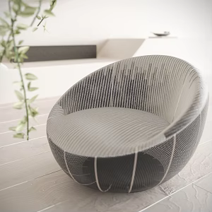 Modern Single Sofa Single Casual Chair Round Sofa 3d model