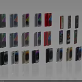 Electronic Appliances Smartphones in Various Colors and Different Models Neatly Arranged