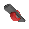Durable Industrial Caster Wheel With Red Rubber Tire And Gray Mounting Plate