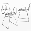 Modern Leisure Chair With Sleek Metal Frame Open Back And Minimalist Design