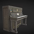 Vintage Steinway Sons Wooden Piano as Musical Instrument with Art Supplies and Decorative Golden Accents