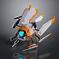 Orange White Modern Mechanical Robot Equipment With Blue Light Sensor And Legs