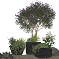 Blue Bonsai Combination Landscape 3d model