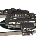 Ancient Chinese Architecture Design With Traditional Roofs And Courtyard Layout 3d model
