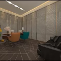 Beauty Hair Salon Modern Reception Area With Colorful Cushioned Sofas And Chandelier