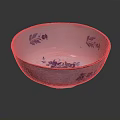 Elegant White Ceramic Bowl With Blue Floral Patterns And Gold Rim