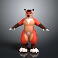 3D Rendered Anthropomorphic Fox Character With Orange And White Fur Standing Arms Outstretched