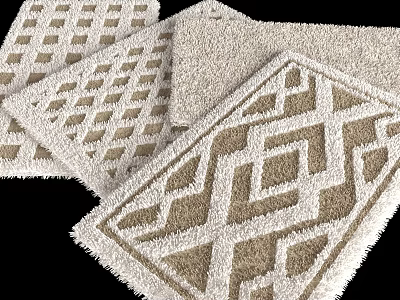 Square Rugs With Diverse Geometric Patterns And Textures 3d model